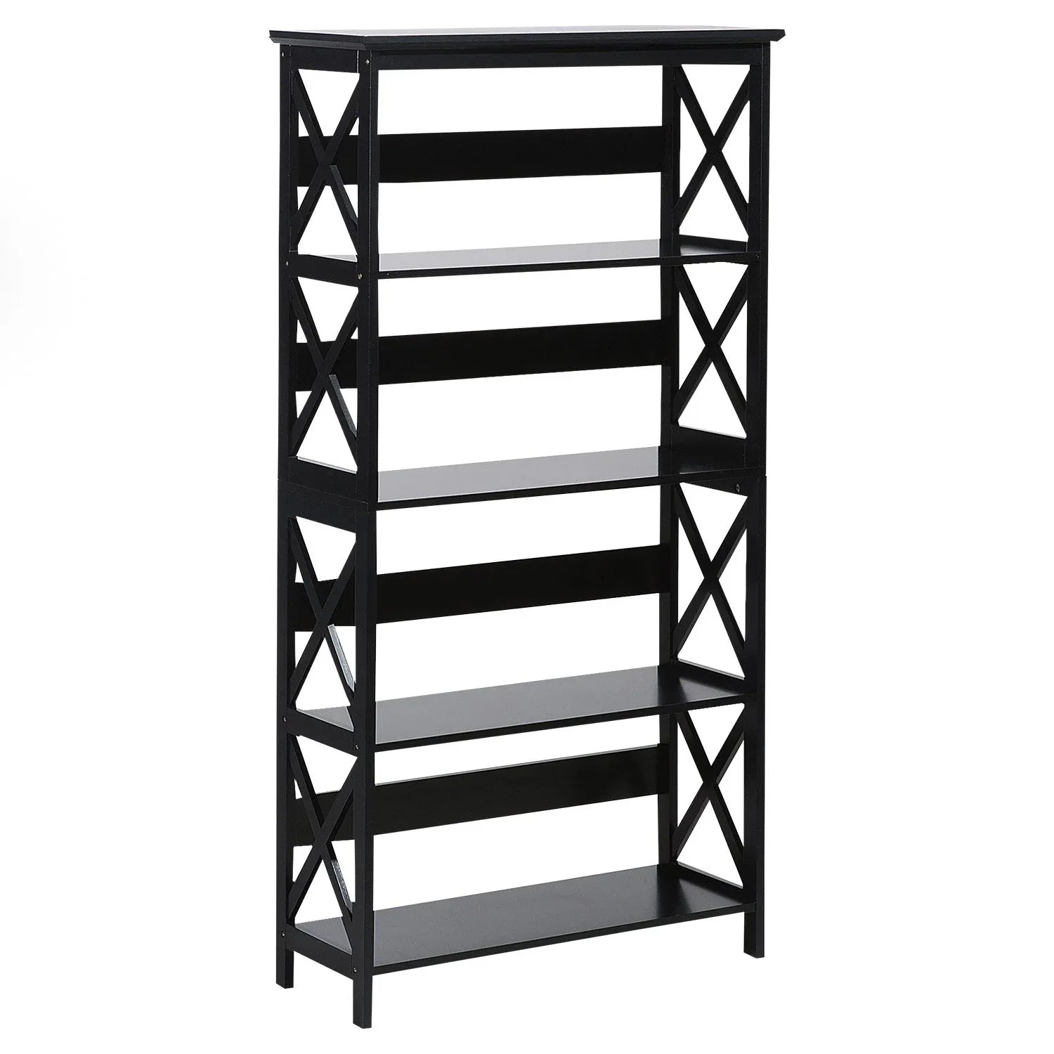 Sarantino Daphne 5-tier Cross Panel Bookshelf - Mekamart Australia