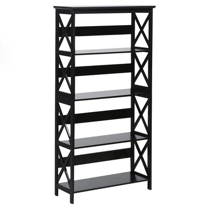 Sarantino Daphne 5-tier Cross Panel Bookshelf - Mekamart Australia