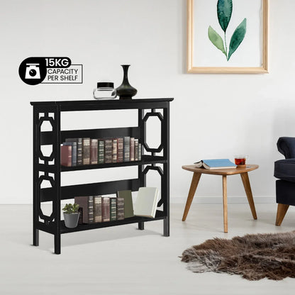 Sarantino Laurel 3-Tier Bookshelf Display Rack in Black - Mekamart Australia