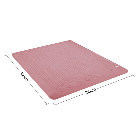 Laura Hill Heated Electric Blanket Throw Rug Coral Warm Fleece Pink - Mekamart Australia