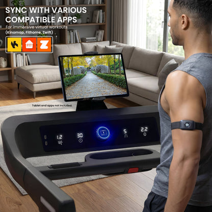 Powertrain V500 3hp Foldable Treadmill Cardio Running Automatic Incline Machine