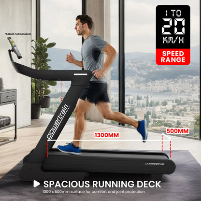Powertrain V500 3hp Foldable Treadmill Cardio Running Automatic Incline Machine
