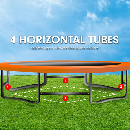 Kahuna 6 ft x 9 ft Rectangular Outdoor Trampoline - Orange - Mekamart Australia