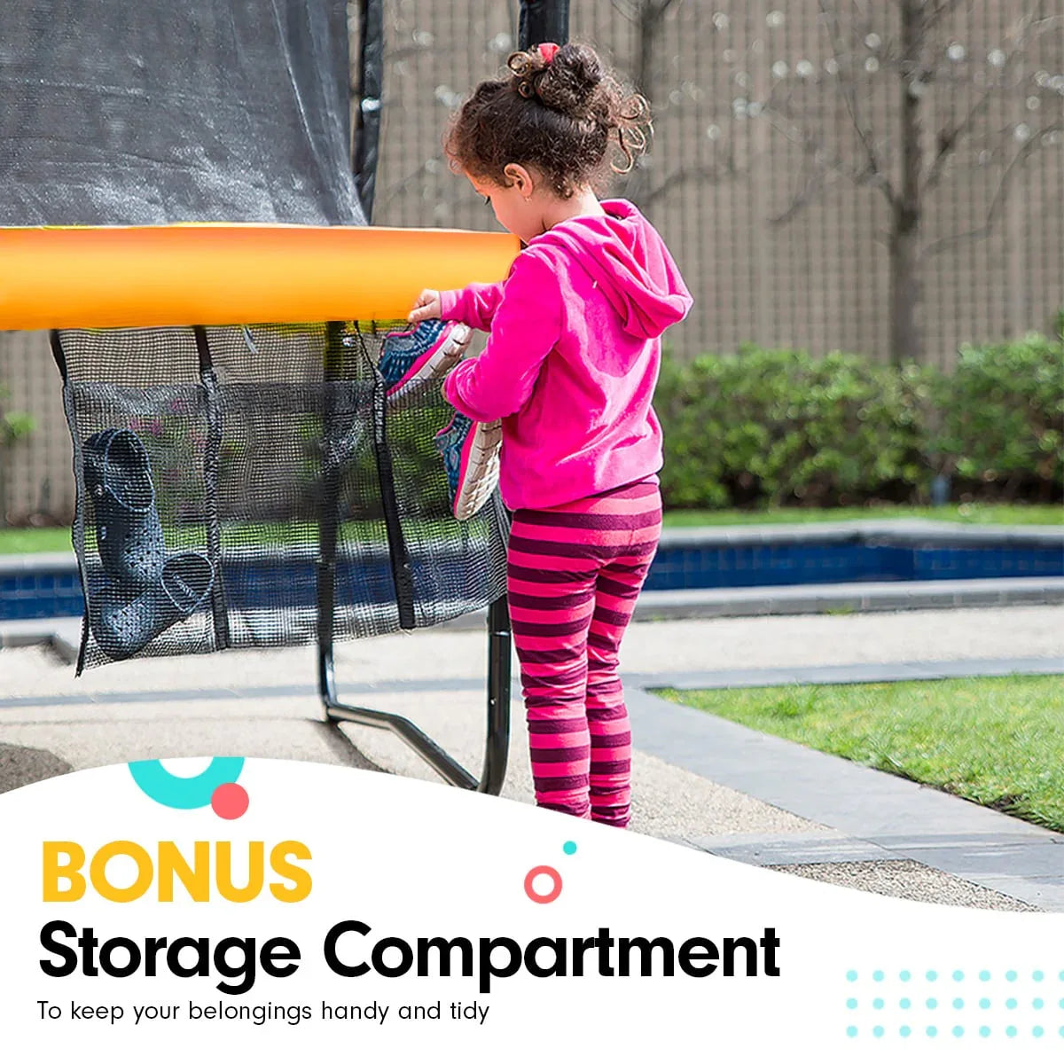 Kahuna 6 ft x 9 ft Rectangular Outdoor Trampoline with Basketball Set Rainbow - Mekamart Australia