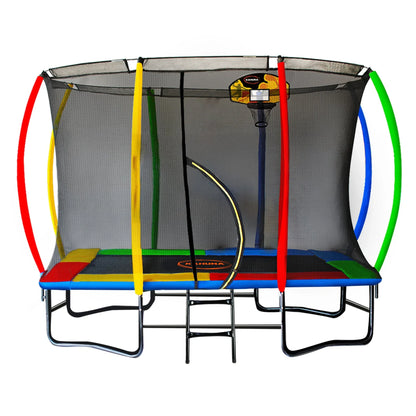 Kahuna Rectangular Trampoline 6x9ft with L.E.D BB Set Rainbow - Mekamart Australia