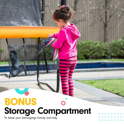 Kahuna Rectangular Trampoline 6x9ft with L.E.D BB Set Rainbow - Mekamart Australia