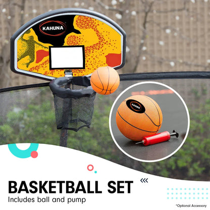 Kahuna Rectangular Trampoline 6x9ft with L.E.D BB Set Rainbow - Mekamart Australia