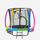 Kahuna 8ft Outdoor Trampoline Kids Children With Safety Enclosure Mat Pad Net Ladder Basketball Hoop Set - Rainbow - Mekamart Australia