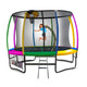Kahuna 10ft Outdoor Trampoline Kids Children With Safety Enclosure Pad Mat Ladder Basketball Hoop Set - Rainbow - Mekamart Australia