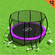 Kahuna 12ft Trampoline Free Ladder Spring Mat Net Safety Pad Cover Round Enclosure - Purple - Mekamart Australia