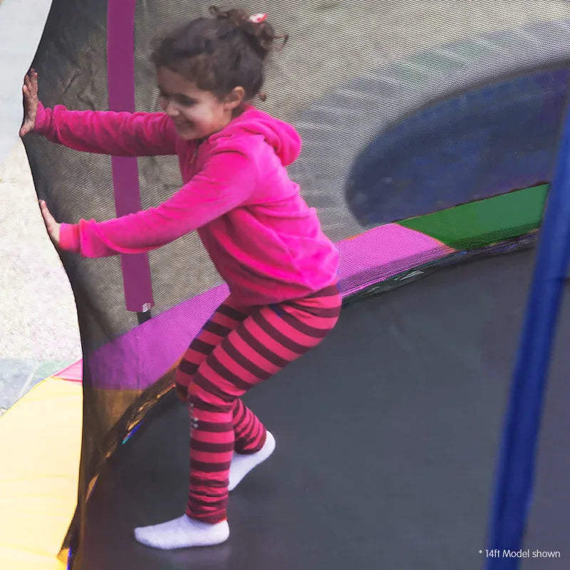 Kahuna 14ft Trampoline Free Ladder Spring Mat Net Safety Pad Cover Round Enclosure - Rainbow - Mekamart Australia