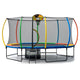 Kahuna 10 ft x 15 ft Oval Outdoor Trampoline w/ Basketball Set Reversible Rainbow & Orange Safety Pad Safety Net Ladder - Mekamart Australia