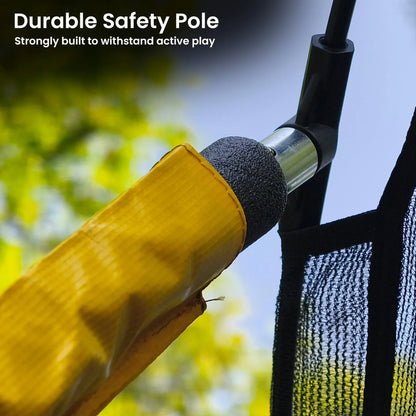 Kahuna 10 ft x 15 ft Oval Outdoor Trampoline w/ Basketball Set Reversible Rainbow & Orange Safety Pad Safety Net Ladder - Mekamart Australia