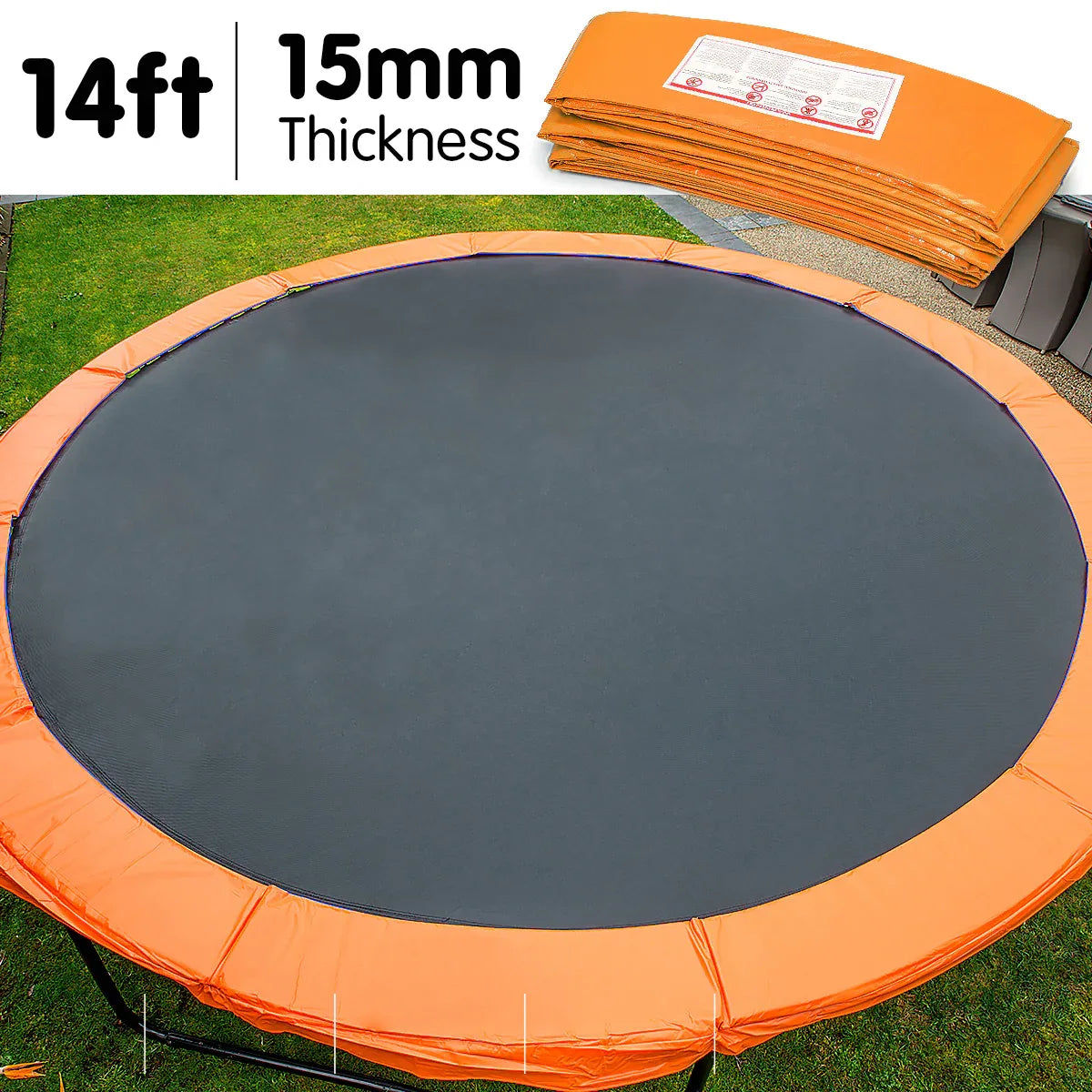 Kahuna 14ft Trampoline Replacement Pad Round - Orange - Mekamart Australia