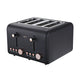 Pronti 4 Slice Toaster Rose Trim Collection - Black - Mekamart Australia