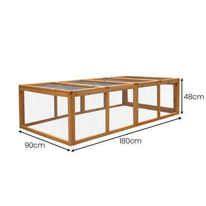 Furtastic Rectangular Wooden Chicken Coop & Rabbit Hutch