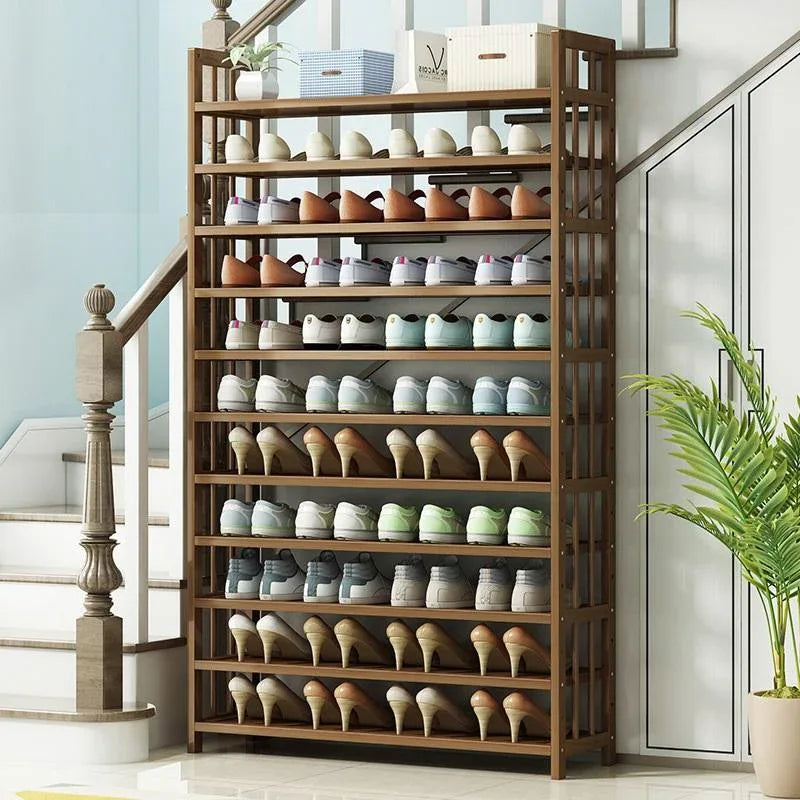 8 Tier Tower Bamboo Wooden Shoe Rack Corner Shelf Stand Storage Organizer - Mekamart Australia