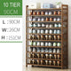 10 Tier Tower Bamboo Wooden Shoe Rack Corner Shelf Stand Storage Organizer - Mekamart Australia