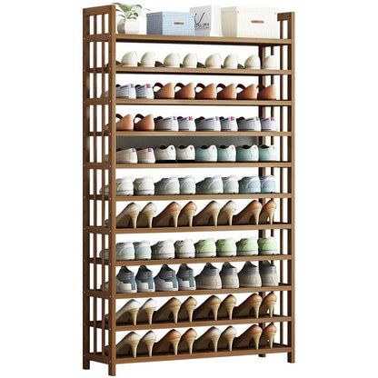 10 Tier Tower Bamboo Wooden Shoe Rack Corner Shelf Stand Storage Organizer - Mekamart Australia