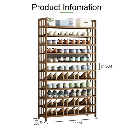 10 Tier Tower Bamboo Wooden Shoe Rack Corner Shelf Stand Storage Organizer - Mekamart Australia
