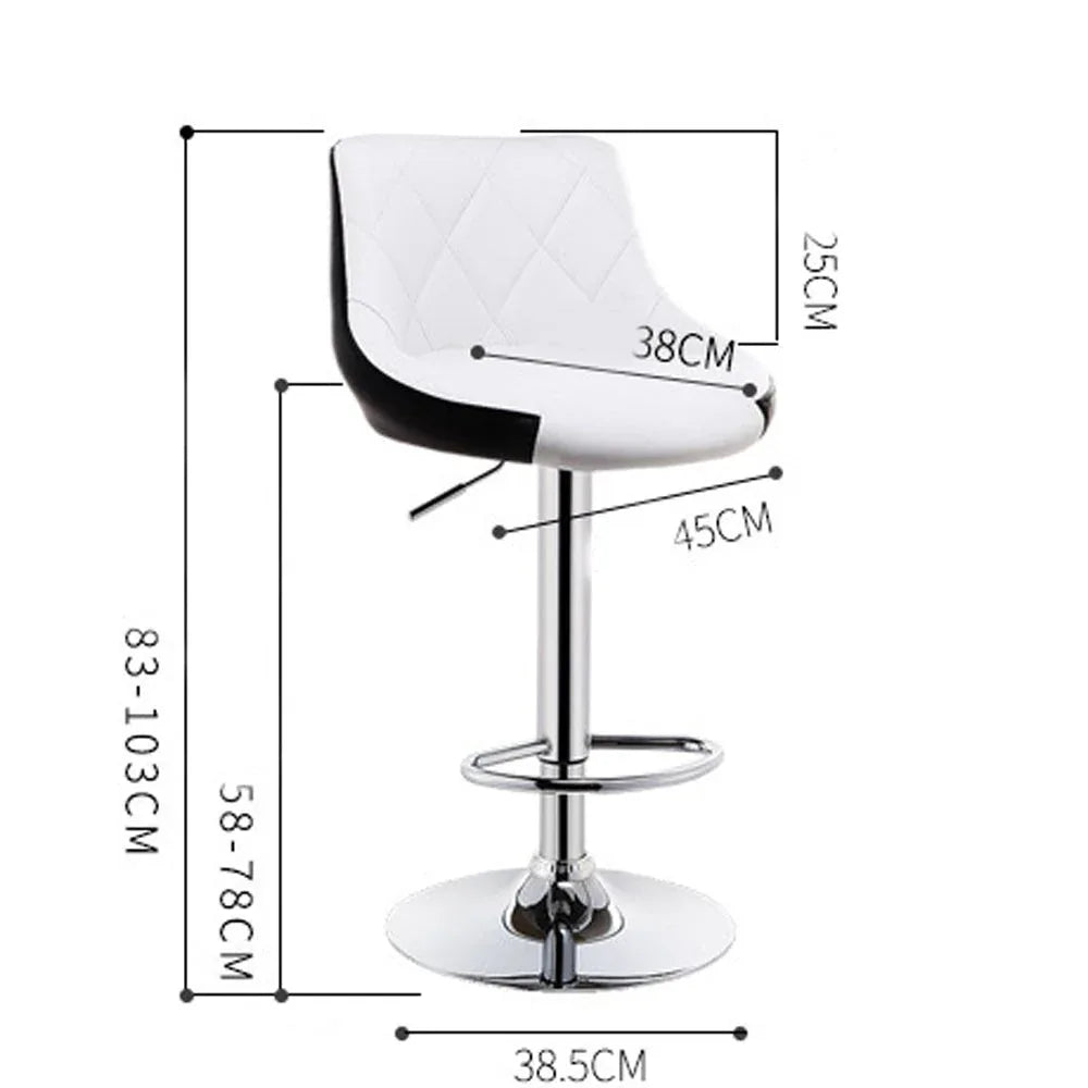 Bar Stools Kitchen Bar Stool Leather Barstools Swivel Gas Lift Counter Chairs x2 BS8403 White - Mekamart Australia