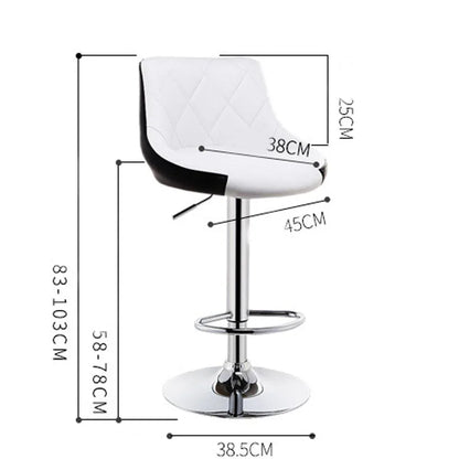 Bar Stools Kitchen Bar Stool Leather Barstools Swivel Gas Lift Counter Chairs x2 BS8403 White - Mekamart Australia