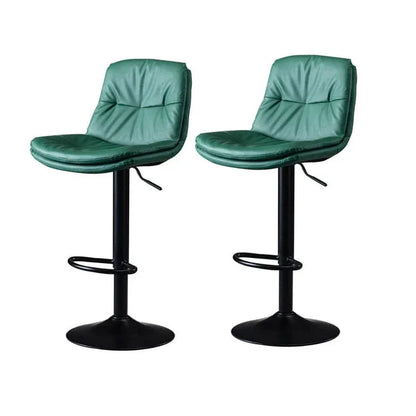 SERENITà Bar Stools Kitchen Bar Stool Leather Barstools Swivel Gas Lift Counter Chairs BS8406 Green - Mekamart Australia