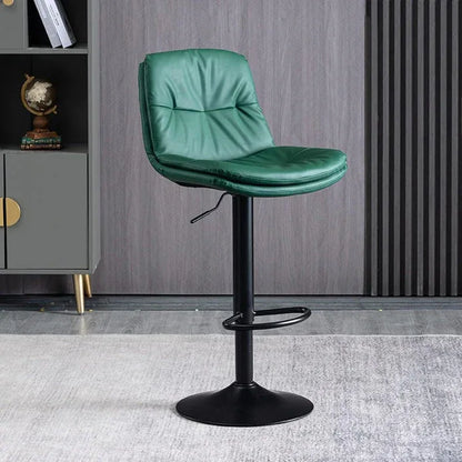 SERENITà Bar Stools Kitchen Bar Stool Leather Barstools Swivel Gas Lift Counter Chairs BS8406 Green - Mekamart Australia