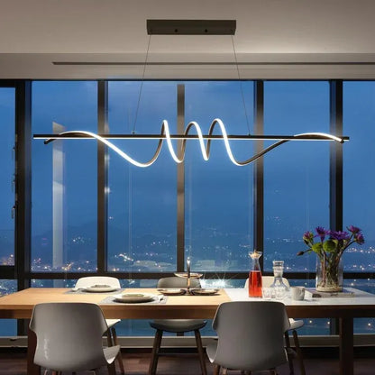 BAMDECOR A202 Modern LED Linear Pendant Lights with Dimmable LED  (160cm/180cm-Black) 1.5 Meters