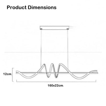 BAMDECOR A202 Modern LED Linear Pendant Lights with Dimmable LED  (160cm/180cm-Black) 1.5 Meters