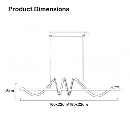 BAMDECOR A202 Modern LED Linear Pendant Lights with Dimmable LED  180cm-Gold