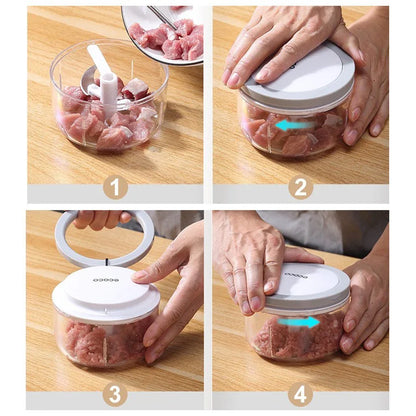Ecoco Easy Chopper Mincer Mixer Slicer Dicer Blender Cutter Shredder For Onion Garlic 550 Black - Mekamart Australia
