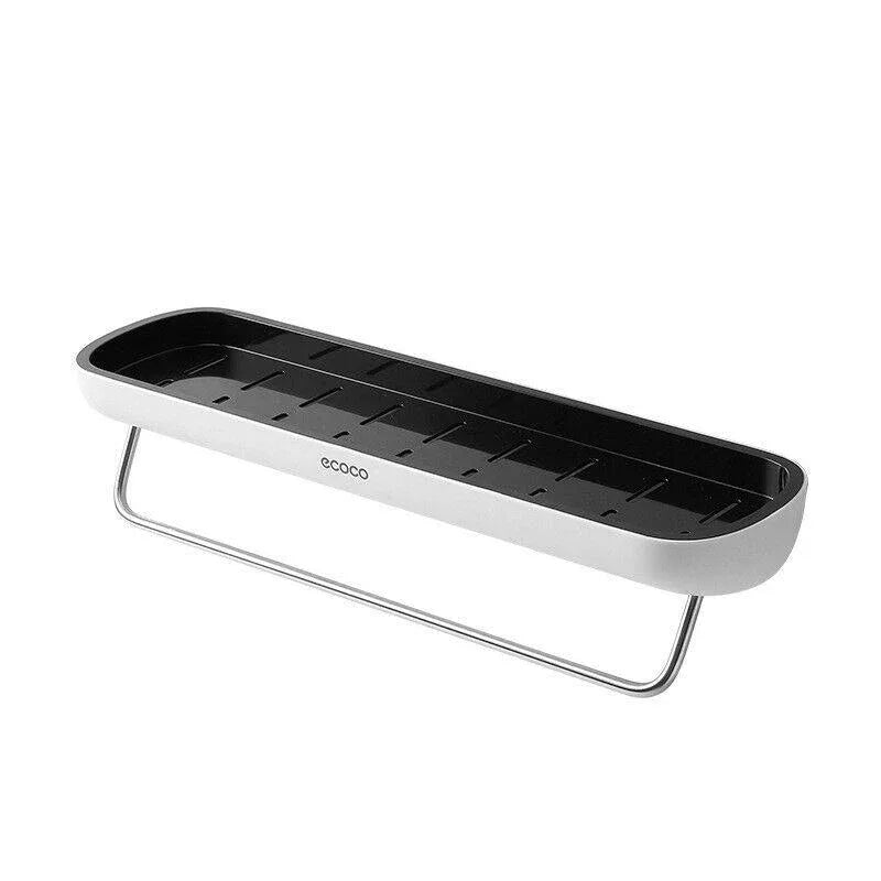 Bathroom Shelves Organizer Wall Mount Home Towel shelf Shampoo Rack With Towel Bar Storage Rack Bathroom Accessories Black - Mekamart Australia