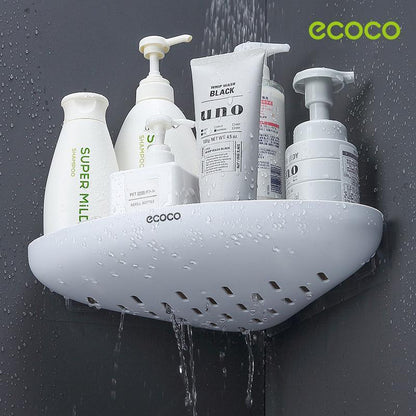Ecoco Bathroom Corner Shower Shelf Corner Shower Caddy Shower Storage Organizer Wall Mounted for Bathroom, Kitchen, Toilet Black - Mekamart Australia