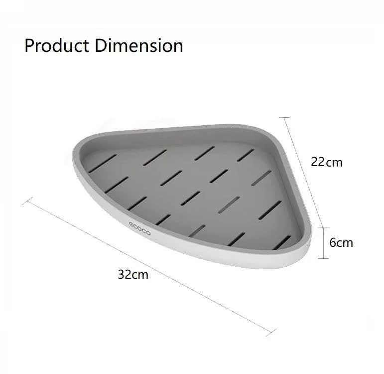 Ecoco Bathroom Corner Shower Shelf Corner Shower Caddy Shower Storage Organizer Wall Mounted for Bathroom, Kitchen, Toilet Black - Mekamart Australia
