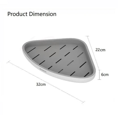 Ecoco Bathroom Corner Shower Shelf Corner Shower Caddy Shower Storage Organizer Wall Mounted for Bathroom, Kitchen, Toilet Black - Mekamart Australia