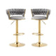 SERENITà Grey Velvet Seat Kitchen Breakfast Bar Stools Counter Height Barstools with Back Cushioned Chairs for Home Bar x2 - Mekamart Australia