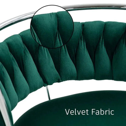 SERENITà Silver Swivel Upholstered Velvet Adjustable Height Counter Stool with Metal Frame Emerald Green (Set of 2) - Mekamart Australia