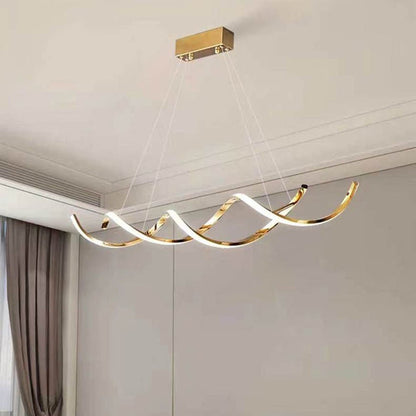 150cm Modern Minimalist Titanium Gold Pendant Light Adjustable LED Chandelier