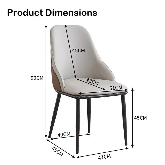 VELLUTO Dining Chair Modern upholstered Leather Kitchen Chairs with armrests Bathtub Chair Leisure Lounge Chair Living Room Bedroom Home Set of 2(Light Grey) - Mekamart Australia