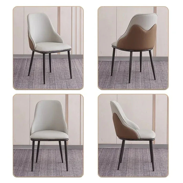 VELLUTO Dining Chair Modern upholstered Leather Kitchen Chairs with armrests Bathtub Chair Leisure Lounge Chair Living Room Bedroom Home Set of 2(Light Grey) - Mekamart Australia
