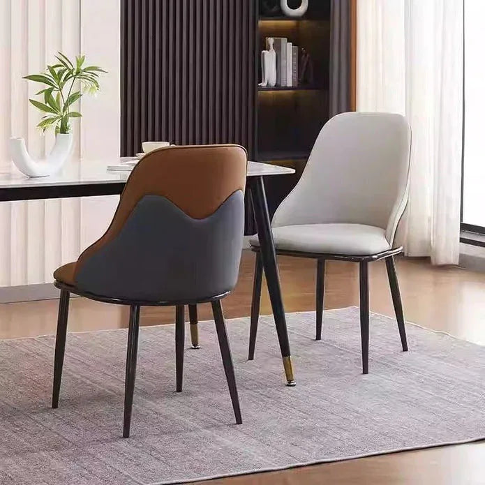 VELLUTO Dining Chair Modern upholstered Leather Kitchen Chairs with armrests Bathtub Chair Leisure Lounge Chair Living Room Bedroom Home Set of 2(Light Grey) - Mekamart Australia