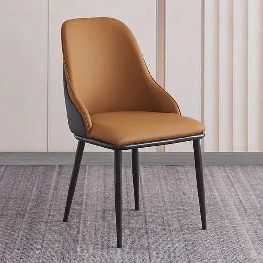 VELLUTO Dining Chair Modern upholstered Leather Kitchen Chairs with armrests Bathtub Chair Leisure Lounge Chair Living Room Bedroom Home Set of 2(Orange) - Mekamart Australia