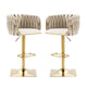 SERENITà Modern Velvet Breakfast Bar Stools Swivel Barstools Adjustable Counter Stools with Backrest Set of 2 iVORY - Mekamart Australia