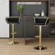 SERENITà Golden Swivel Upholstered Velvet Adjustable Height Counter Stool with Metal Frame Black (Set of 2) - Mekamart Australia
