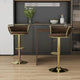 SERENITà Golden Swivel Upholstered Velvet Adjustable Height Counter Stool with Metal Frame Coffee (Set of 2) - Mekamart Australia