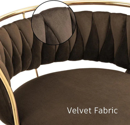 SERENITà Golden Swivel Upholstered Velvet Adjustable Height Counter Stool with Metal Frame Coffee (Set of 2) - Mekamart Australia