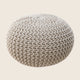 Braided Ottoman Pouffe Footstool Hand Knitted (Natural) - Mekamart Australia