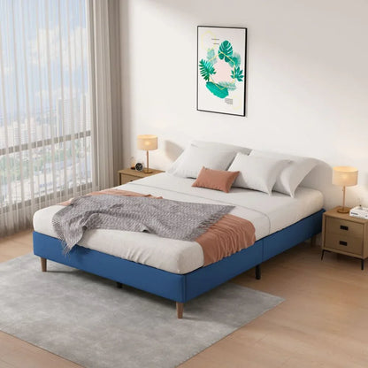 Velvet Blue Bed Frame – Queen - Mekamart Australia