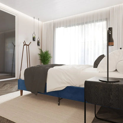 Velvet Blue Bed Frame – Queen - Mekamart Australia